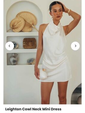 NWT White Cowl Neck Mini Dress